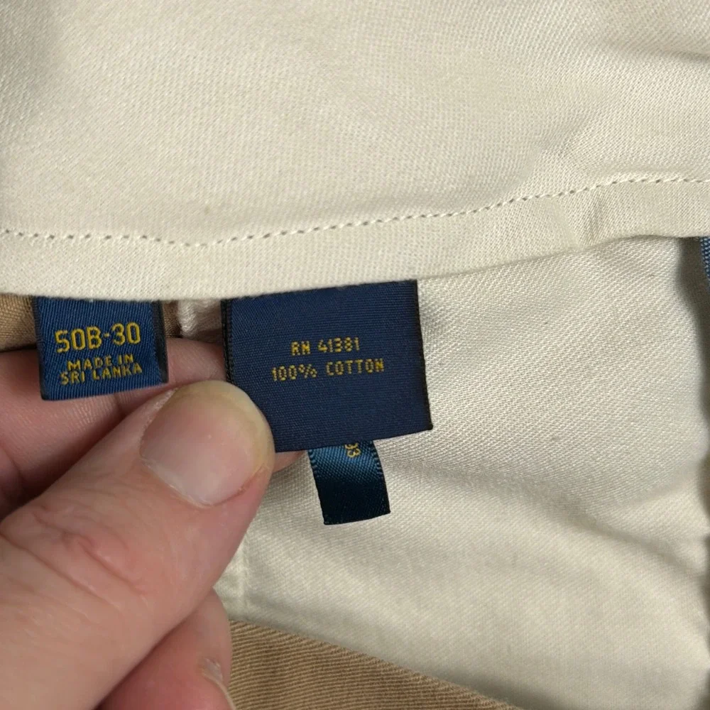 Polo Ralph Lauren Bedford Chino Classic Cotton Twill Pants 50B 30 Khaki Tan Mens